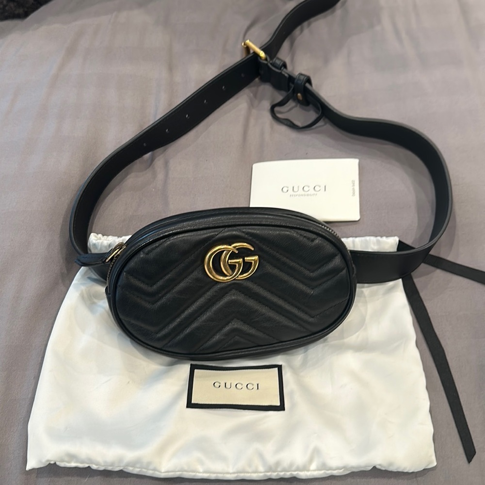 Authentic Gucci belt bag in black